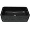 Novatto Single Bowl Kitchen Sink in Black Granite with Natural Chiseled Apron NKS-SBNAN - alternate 2